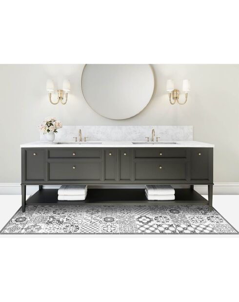 Tapis vinyle Beutiful tiles gris - 66x150 cm