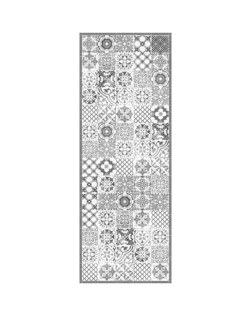 Tapis vinyle Beutiful tiles gris - 66x180 cm