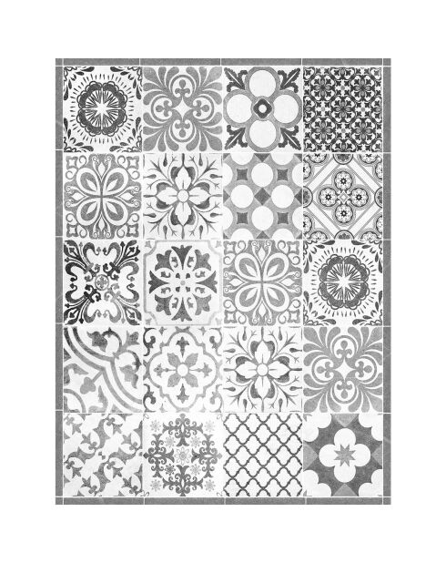 Tapis Beutiful tiles gris - 100x133 cm