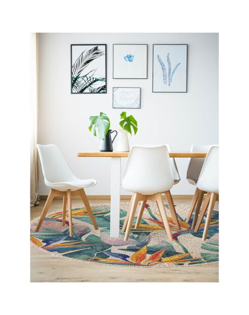 Tapis vinyle Rond Ave del paraíso multicolore - D.120 cm