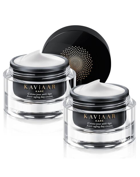 2 Crèmes de jour anti-âge au caviar et acide hyaluronique 2x50 ml