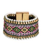 Essaya manchet roze/groen/goud