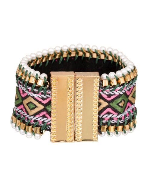 Essaya manchet roze/groen/goud