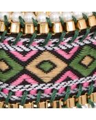 Essaya manchet roze/groen/goud