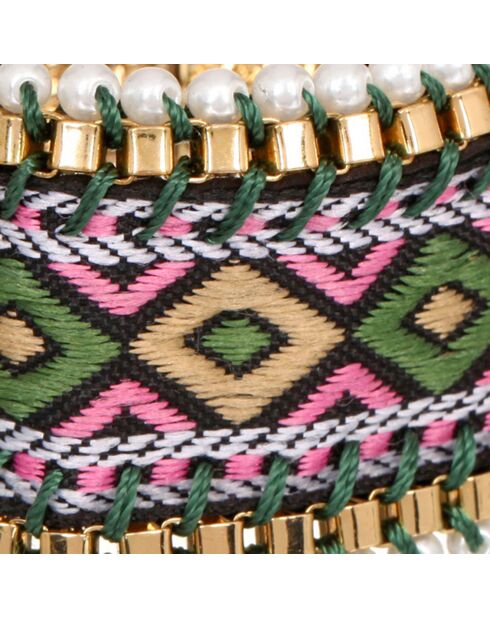 Essaya manchet roze/groen/goud