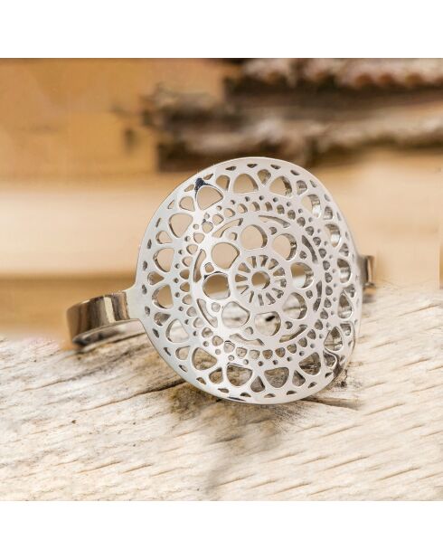 Bague ajustable Asuenal argentée