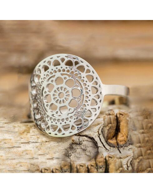 Bague ajustable Asuenal argentée