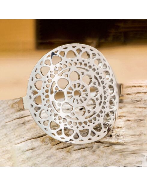 Bague ajustable Asuenal argentée