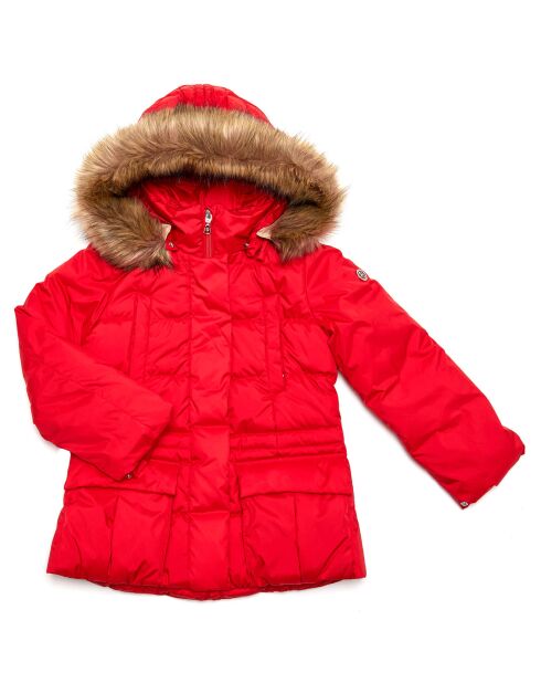 Veste de ski fausse fourrure rouge