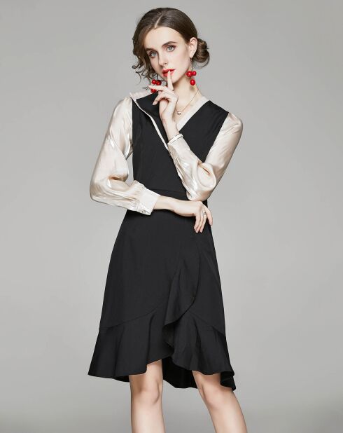 Robe Natalia noir/champagne