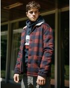 Veste en Laine mélangée Lorge à carreaux bordeaux