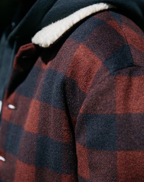 Veste en Laine mélangée Lorge à carreaux bordeaux