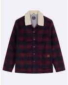 Veste en Laine mélangée Lorge à carreaux bordeaux