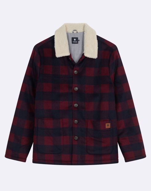 Lorge Jacke aus Wollmischung mit burgunderfarbenem Karomuster
