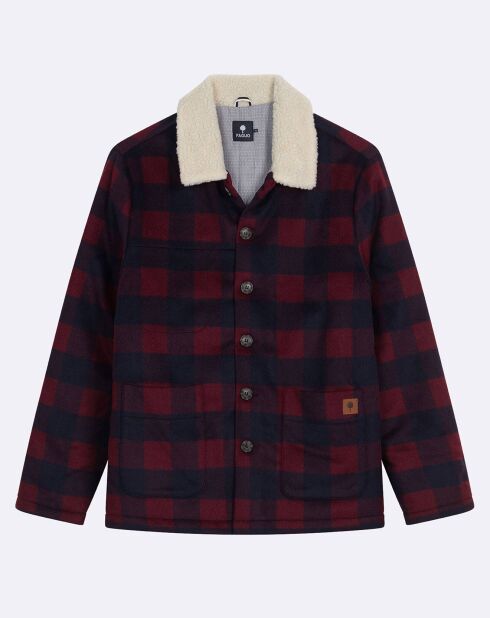 Veste en Laine mélangée Lorge à carreaux bordeaux