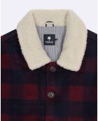 Veste en Laine mélangée Lorge à carreaux bordeaux
