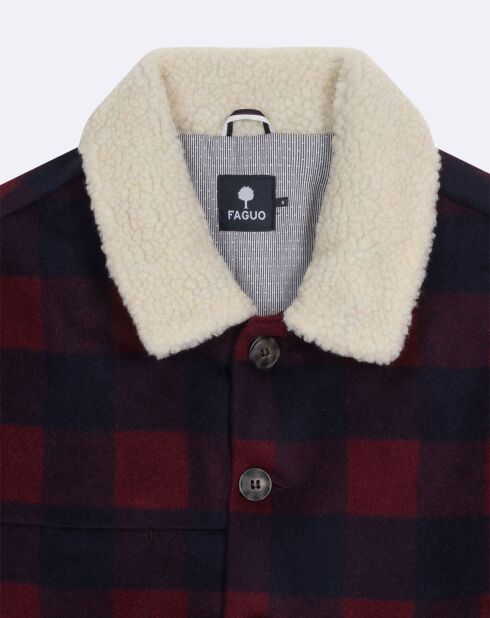 Lorge Jacke aus Wollmischung mit burgunderfarbenem Karomuster