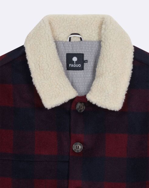 Veste en Laine mélangée Lorge à carreaux bordeaux