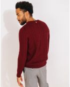 Pull en Laine mélangée Marigny torsades bordeaux