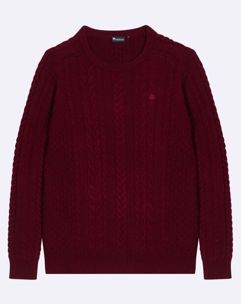 Pull en Laine mélangée Marigny torsades bordeaux