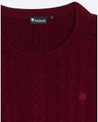 Pull en Laine mélangée Marigny torsades bordeaux