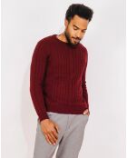 Pull en Laine mélangée Marigny torsades bordeaux