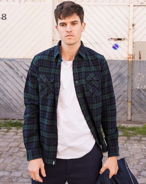 Chemise Cerisy à carreaux bleu/vert