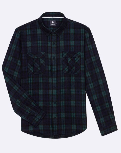 Blauw/groen geruit hemd Cerisy