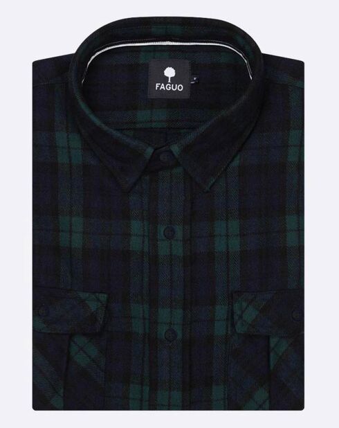 Blauw/groen geruit hemd Cerisy