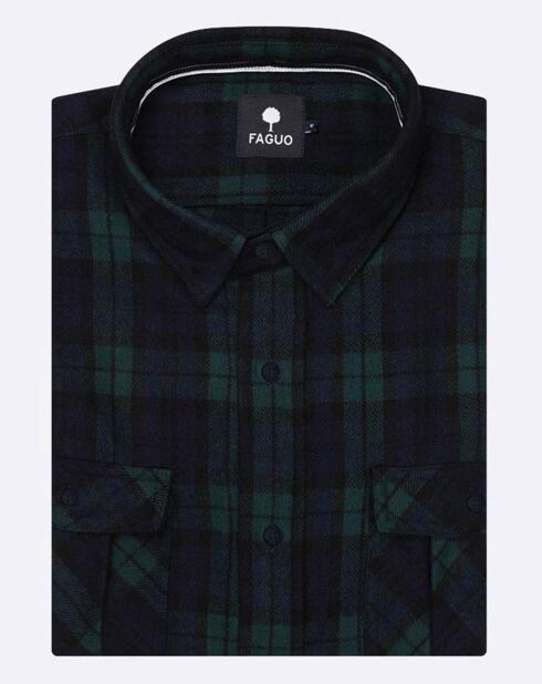 Chemise Cerisy à carreaux bleu/vert