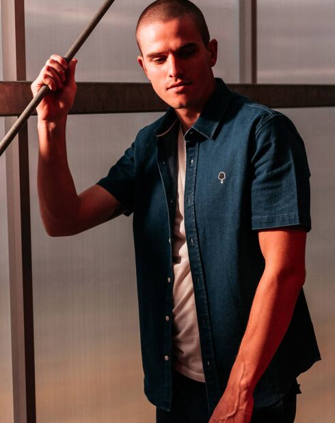 Chemise droite Vallon marine