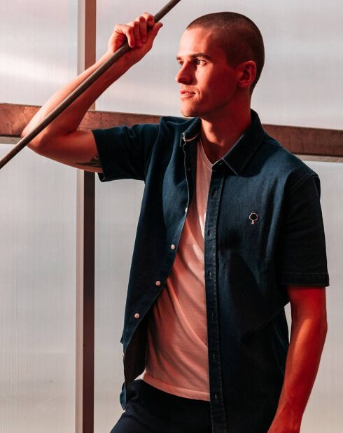 Chemise droite Vallon marine