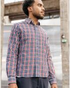Chemise droite à carreaux Onca bleu/blanc/rouge