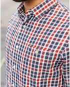 Chemise droite à carreaux Onca bleu/blanc/rouge