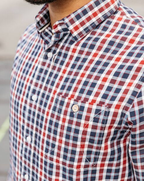 Chemise droite à carreaux Onca bleu/blanc/rouge