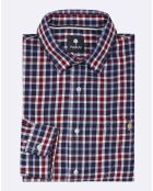 Chemise droite à carreaux Onca bleu/blanc/rouge