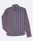 Chemise droite à carreaux Onca bleu/blanc/rouge