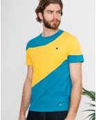 T-Shirt Plesse bleu/jaune