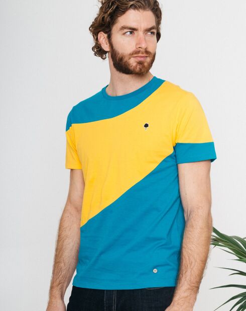T-Shirt Plesse bleu/jaune