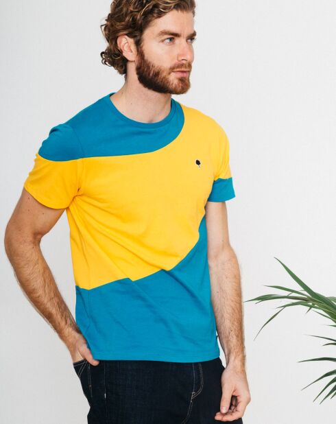 T-Shirt Plesse bleu/jaune