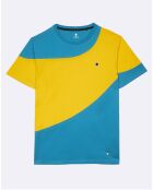 T-Shirt Plesse bleu/jaune