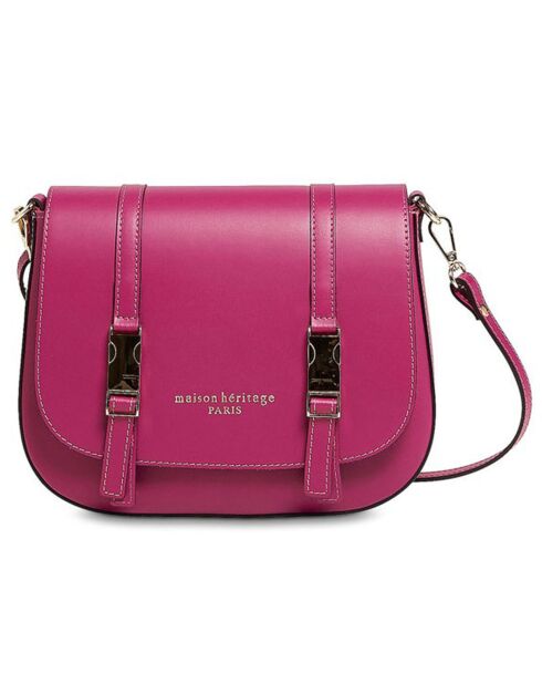 Paarse Tex leren schoudertas - 25x9x19 cm