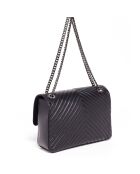 Sac bandoulière en Cuir Nina noir - 32x22x9 cm