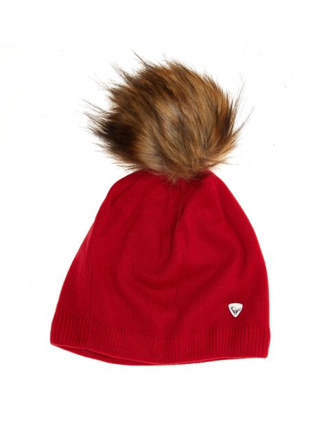 Bonnet L3 Fily pompon fausse fourrure rose des bois