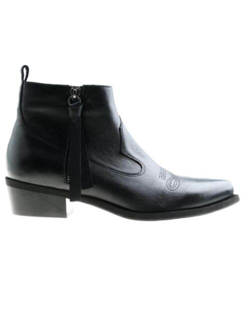Santiags en Cuir Koko noires - Talon 3 cm