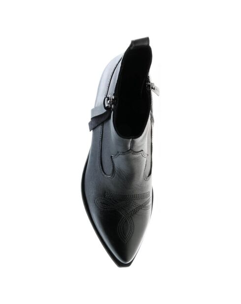 Santiags en Cuir Koko noires - Talon 3 cm