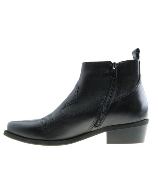 Santiags en Cuir Koko noires - Talon 3 cm