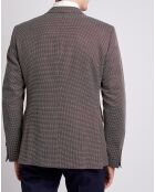 Veste Jacquard Losanges bordeaux