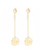 Boucles d'oreilles pendantes Rose or jaune