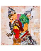 Gravure sur toile Boston Terrier Pop Art multicolore - 80x80 cm